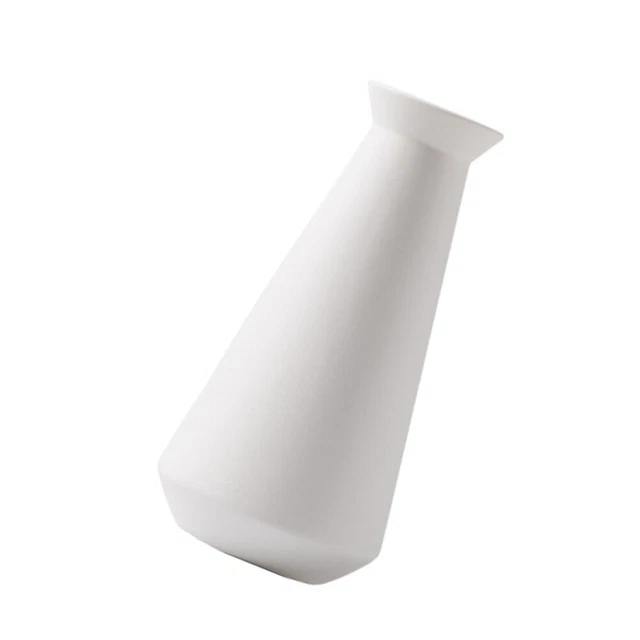 White Porcelain Ceramic Vase Office Floor Standing Frosting Finish