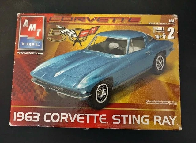 AMT Ertl 1963 Corvette Stingray 50th Anniversary 1:25 Scale Model Kit Unsealed