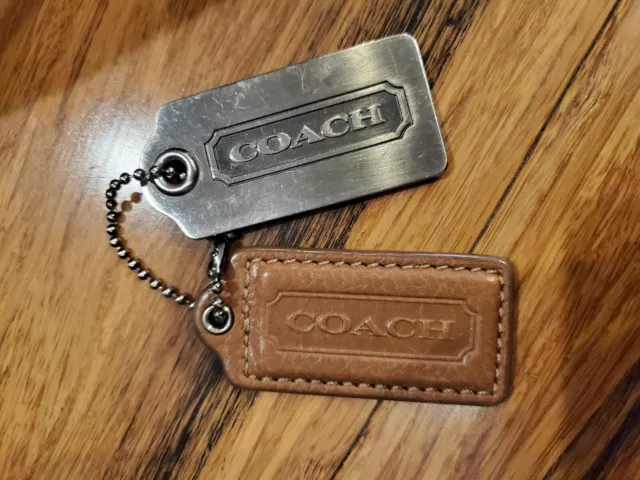 Lot 1.25″ Small COACH SILVER NICKEL METAL KEY FOB BAG CHARM KEYCHAIN HANGTAG TAG
