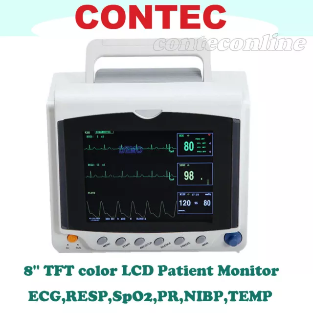 Moniteur patient de signes vitaux de soins intensifs,ECG,NIBP,SPO2,PR,RESP,TEMP