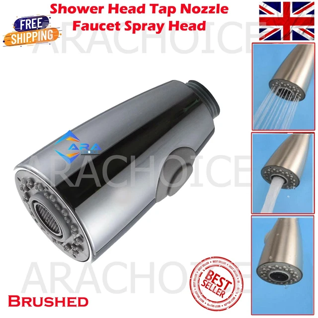 Brushed  Kitchen Tap Pull Out Spray Head Replacement Faucet Sprayer Mixer Shower