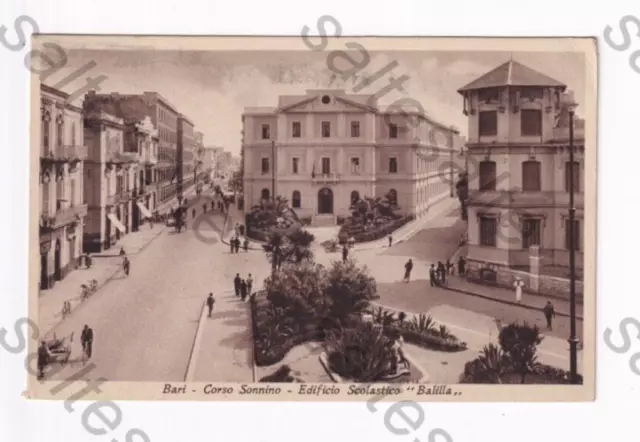 A3-  Cartolina Bari Corso Sonnino Edificio Scolastico Balilla  Viaggiata