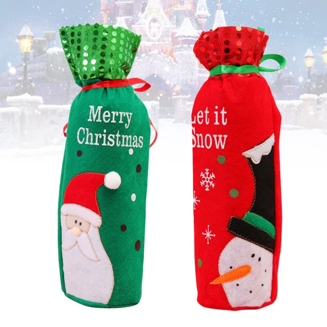 2 Pcs Ältere Weihnachtspullover Mit Weinflasche Weihnachtsgeschirrhalter 2