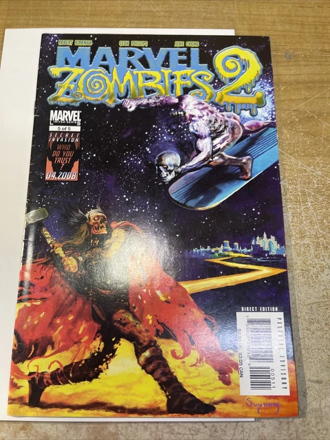 Marvel Zombies 2 Limited Series 5 of 5 Silver Surfer #4 Homage Cover vs. Thor