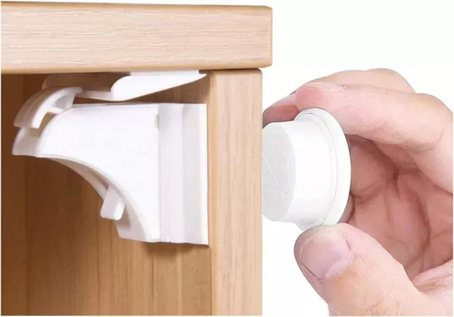 Cupboard Door Drawer Safety Lock Catch Invisible Magnetic Lock Child Pet Proof