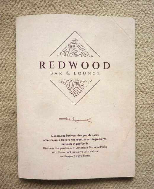 RARE CARTE DU Redwood Bar & Lounge Disneyland Sequoia EUR 10,00