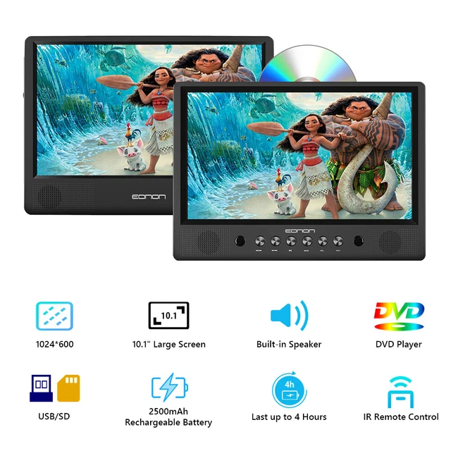 Eonon L0326 2x10.1" Car Headrest DVD Player for Kids Sync Screen AV Out & in USB