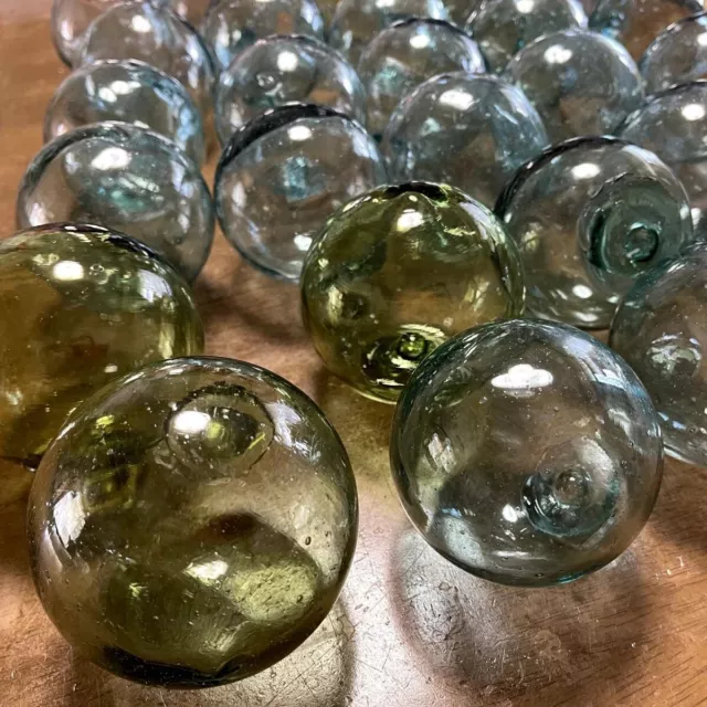 Japanese Antique Glass Fishing Float Balls 9 cm Lot-30 BULK Vintage Retro Japan 3