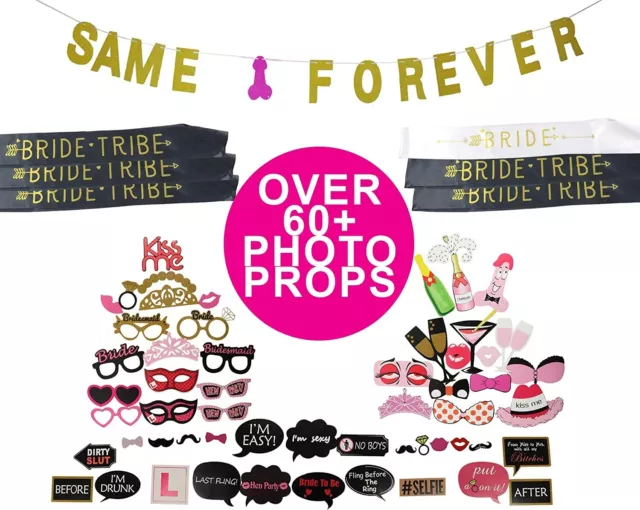 Bachelorette Bridal Shower Party Supplies Decoration Photo Booth,Sash,Banner Kit
