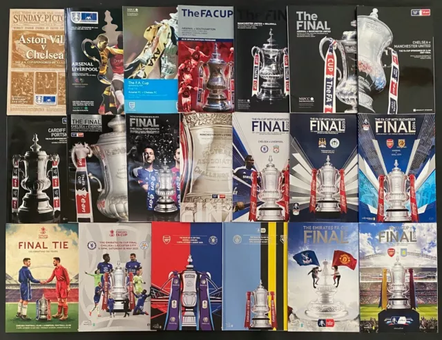 FA CUP FINAL PROGRAMMES 2000 - 2022 - 20 different football programmes