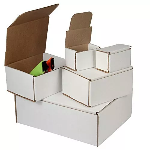 White Corrugated Mailers MANY SIZES 50 100 200 Shipping Packing Boxes Box Mailer 2