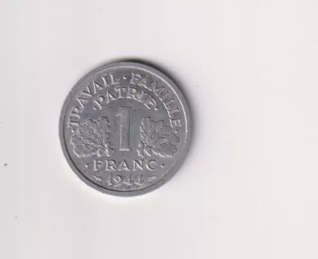 Frankreich 1 Franc 1944 B-Vichy State HOHE GRADE MÜNZE .DD72