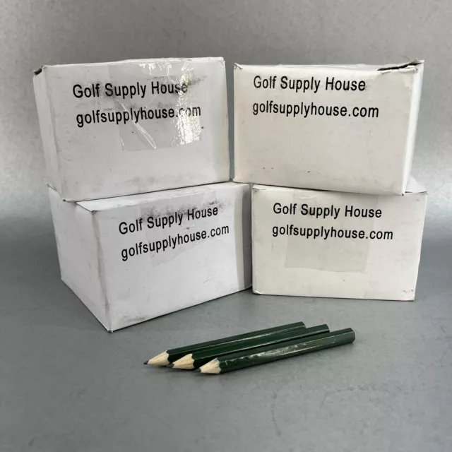 New 4 Boxes Of Green Golf Stubby Pencils In Box Approx 150 Per Box Sports