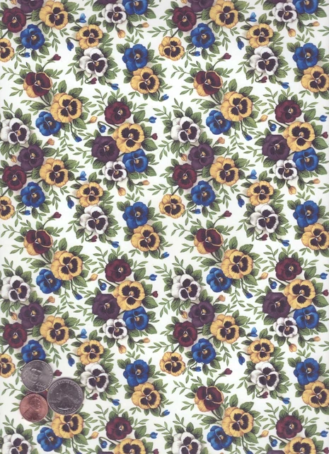 Hoja de calcomanía de cerámica sobreesmaltado Allover Pansy Flower Chintz 1 pieza 9"" X 13-3/4"" 251