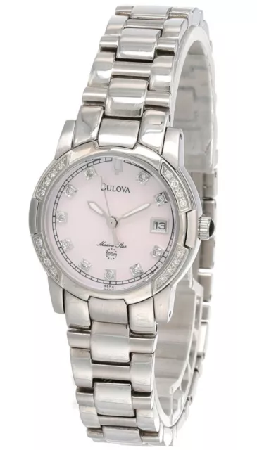 Bulova Marine Star MOP Dial Stainless steel Women's Watch 96R41 -Store Display
