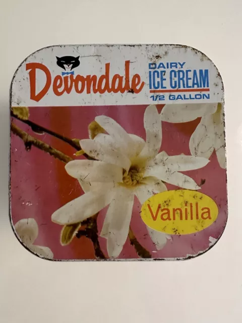 Antique Vintage Retro Tin Devondale Ice Cream Half Gallon Vanilla Australia