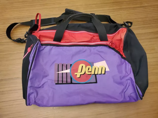 Large Vintage Penn Tennis Duffle Bag Sport System, Classic 90s Color Scheme
