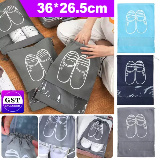 5-10X Bags Dustproof Travel Shoe Pouch Non woven Portable Storage Bag Drawstring