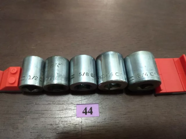 Vintage Craftsman =V= 3/8" Socket Set Ratchet Socket Wrench Tool USA SAE