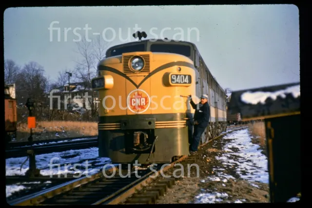 DUPLICATE SLIDE - Canadian National CN 9404 FA Scene 1950s
