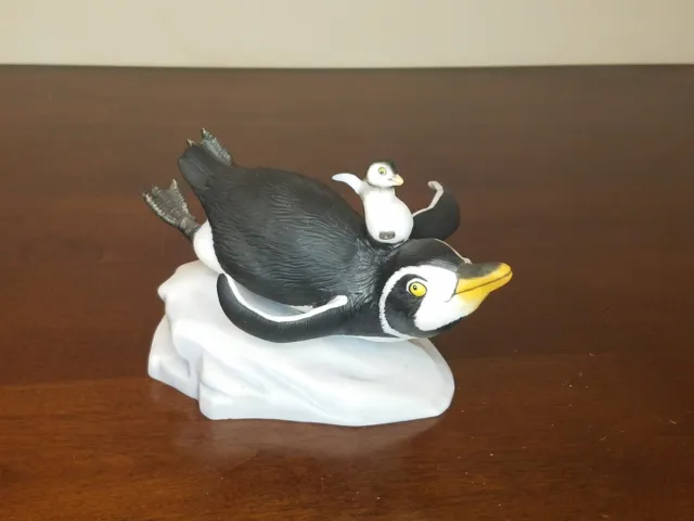 1987 Penguin Figurine "Whee!" by Emblem The Franklin Mint Handpainted Porcelain