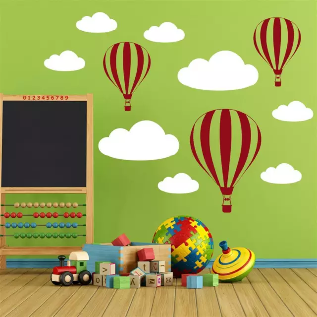 Wandtattoo Wandaufkleber Ballon Wolke Heißluftballon Kinderzimmer Wolken Ballons