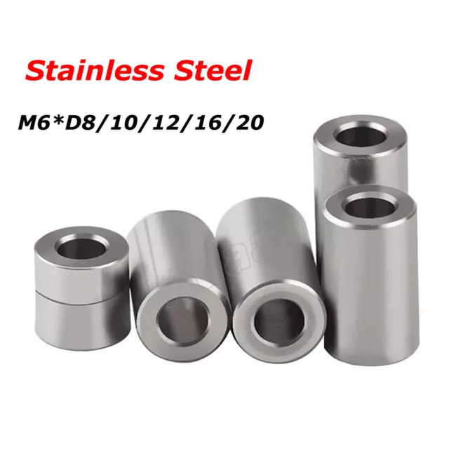 M6 Stainless Steel Spacers Standoff Round Unthreaded Bushing Sleeve Washers Shim