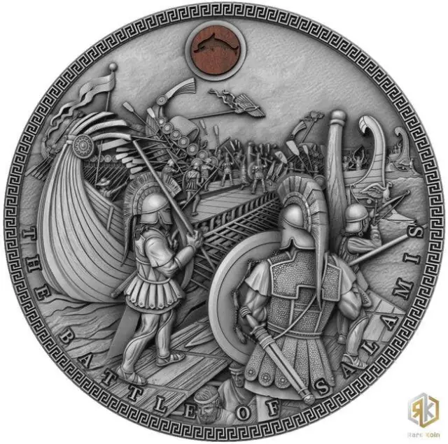 2020 Niue THE BATTLE OF SALAMIS Sea Battles 2oz Silver Antique Coin