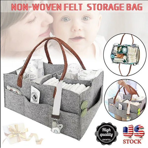 Baby Diaper Caddy Nursery Storage Bin Nappy Organizer Basket Infant Wipes Bag US