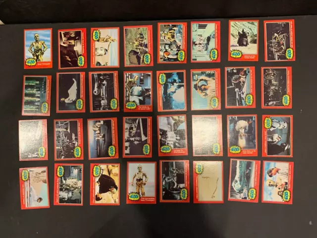 1977 Topps Star Wars 2nd Series 2 Complete 66 Red Trading Card Set EX+