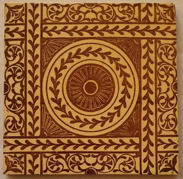 Antique Tile, Aesthetic Movement Tile. George Woolliscroft & Son, C 1895/1905