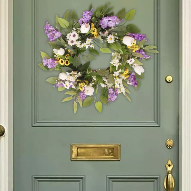 Ghirlanda di fiori artificiali con corona di lavanda per caminetto in