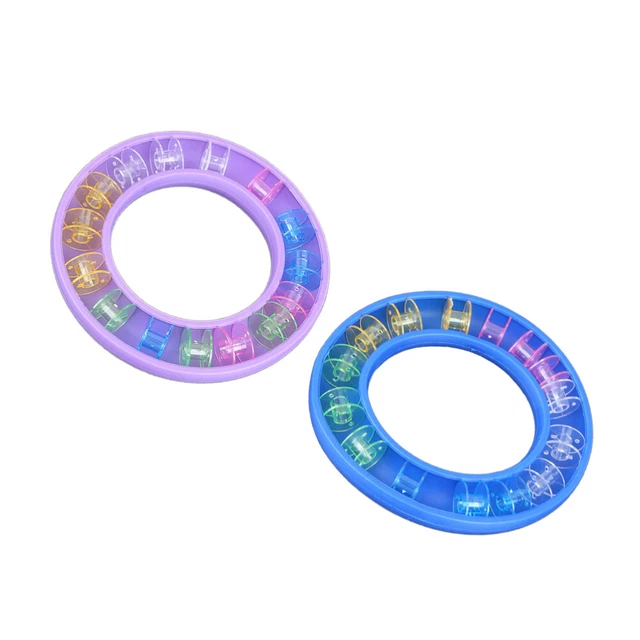 2 piezas Colorido Anillo de Silicona Estuche Máquina de Coser Bobinas Soporte Bobinas Almacenamiento