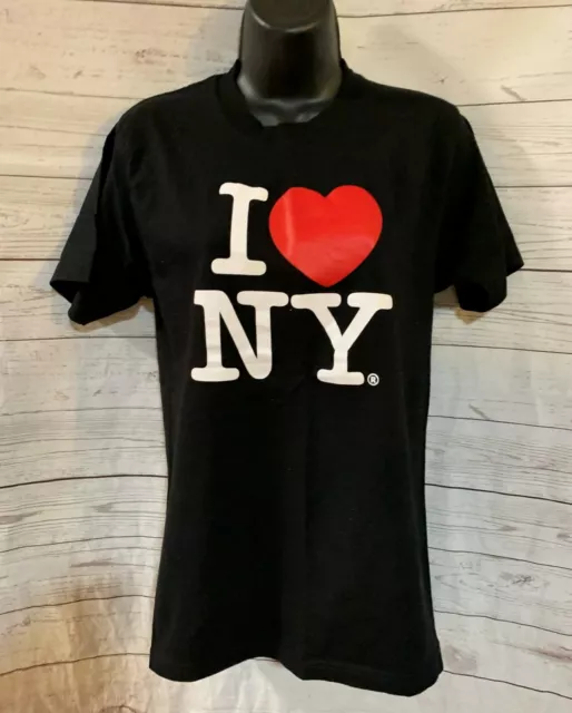 I Love NY New York Rafia Tees Women’s Black Short Sleeve T-Shirt Cotton Size M