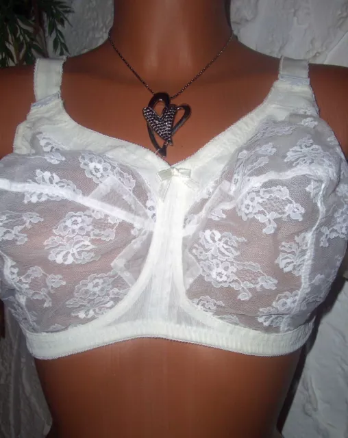 RAR sexy Vintage Spitzen BH von BALI 90 D weiß o. Bügel Pin Up Bra NEU   (as5)