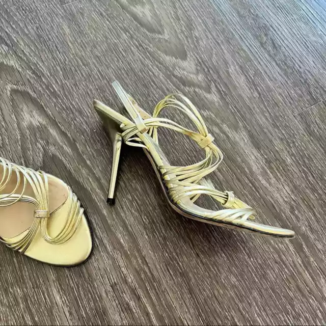 Michael Kors Collection Gold Strap Heel Sandals Size 7 3