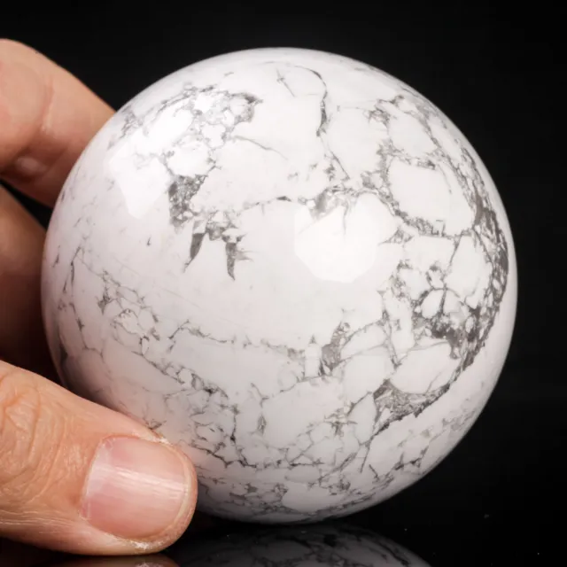 435g66mm Large Natural Howlite Quartz Crystal Sphere Healing Ball Chakra Decor