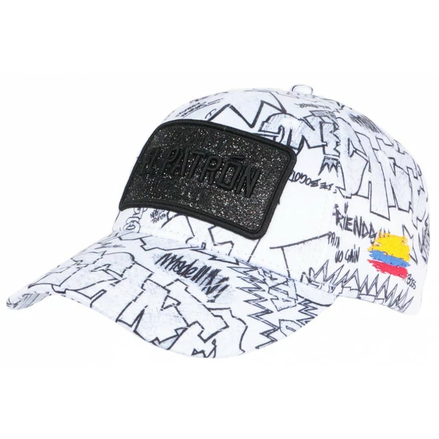Casquette Streetwear El Patron Medellin - Bleu Et Noir Avec Glitter, Broderie 3D, Taille Unique Réglable
