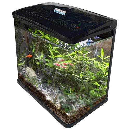 Aquarium Fish Tank Black Cabinet Stand Filter Pump LED Light 10L 35L 70L 100L 2