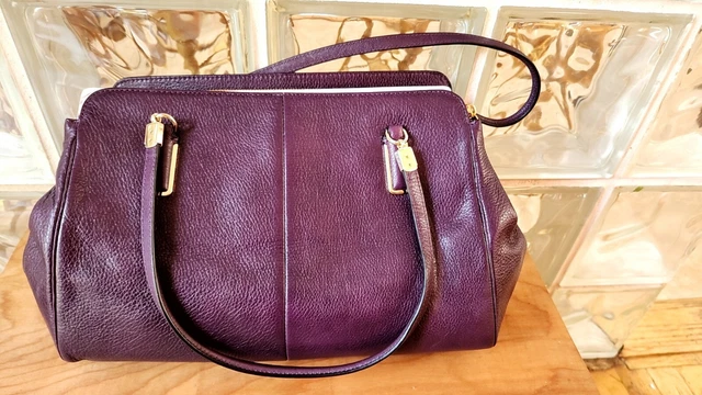 e Coach Carryall Madison New Bag Eggplant/Purple Kimberly Satchel Leather 25161