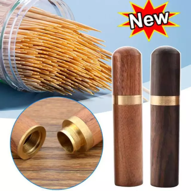 Wooden Sewing Organizer Needle Box Safety Case Toothpick Storage -,