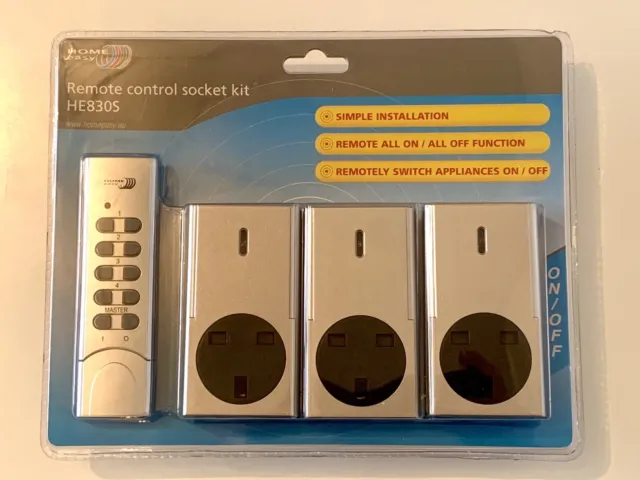 Byron HE330S Remote Control 3 Pack Socket Kit (silver) at UK Electrical  Supplies