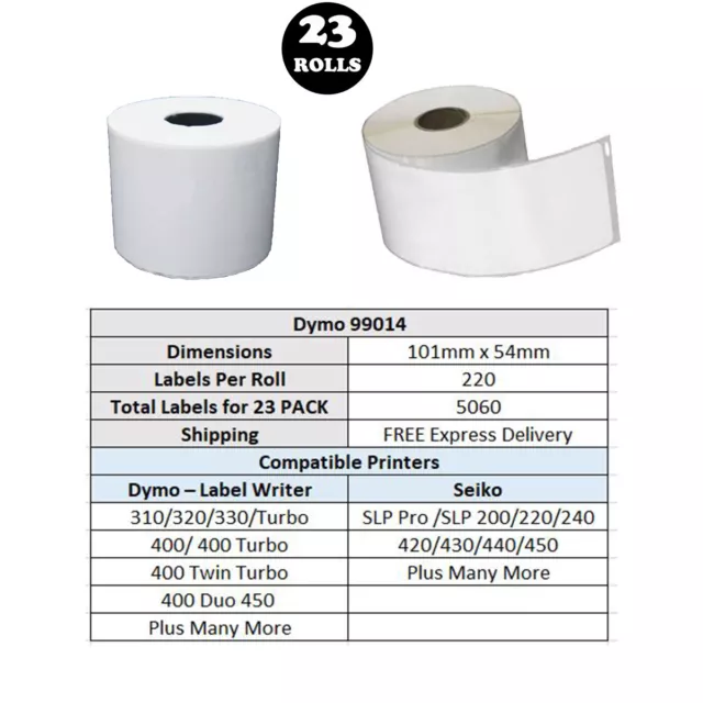 23 Rolls SD99014 Compatible Dymo Label 99014 Shipping Address Labels 2