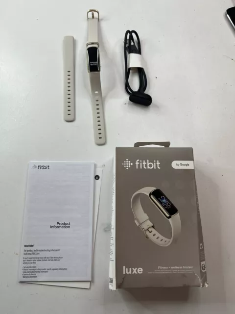 Rastreador de actividad Fitbit Luxe - blanco lunar/dorado suave