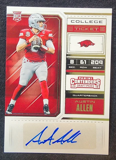 🏈 2018 Panini Contenders Draft Picks - AUSTIN ALLEN (RC) - College Ticket AUTO