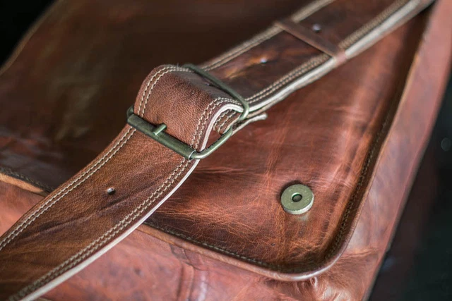 Vintage Femmes Véritable Sac à Main Bandoulière Cuir Sacoche Messager Neuf 2