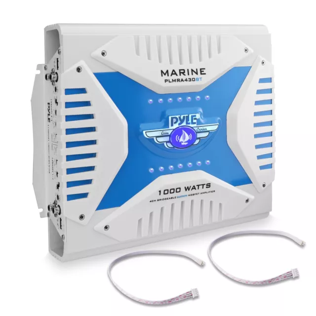 Pyle Elite PLMRA430BT 1000 Watt 4 Channel Amplifier Bluetooth Marine ATV Amp