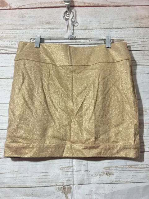 Diane Von Furstenberg Gold Shimmer "Postage Stamp" Skirt, Size 6