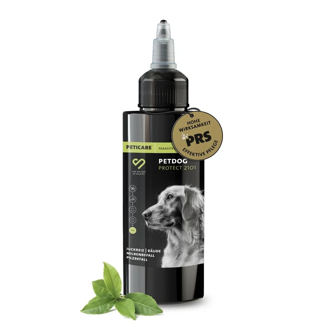 Peticare Anti-Parasiten Hunde-Shampoo | Gegen Milben Flöhe Pilze | 250 Ml