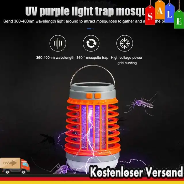 YIGEBAG Solar Electric Mosquito Killer LED Bug Insect Zapper Taschenlampe f? Cam